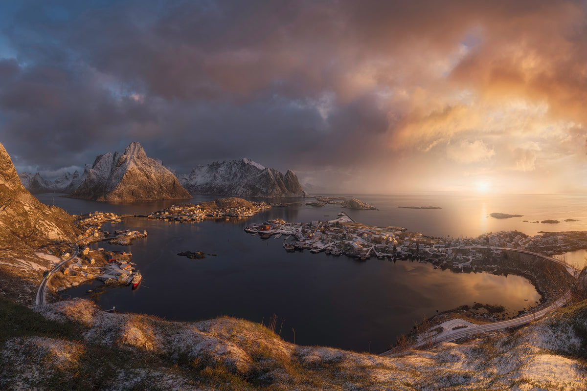 modern-3-piece-acrylic-print-sunrise-over-reine