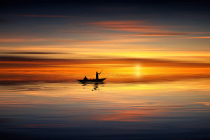 modern-3-piece-aluminium-print-boat-in-the-golden-light