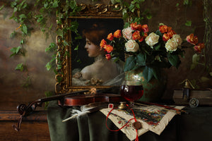 modern-3-piece-acrylic-print-still-life-with-violin-and-flowers-ii