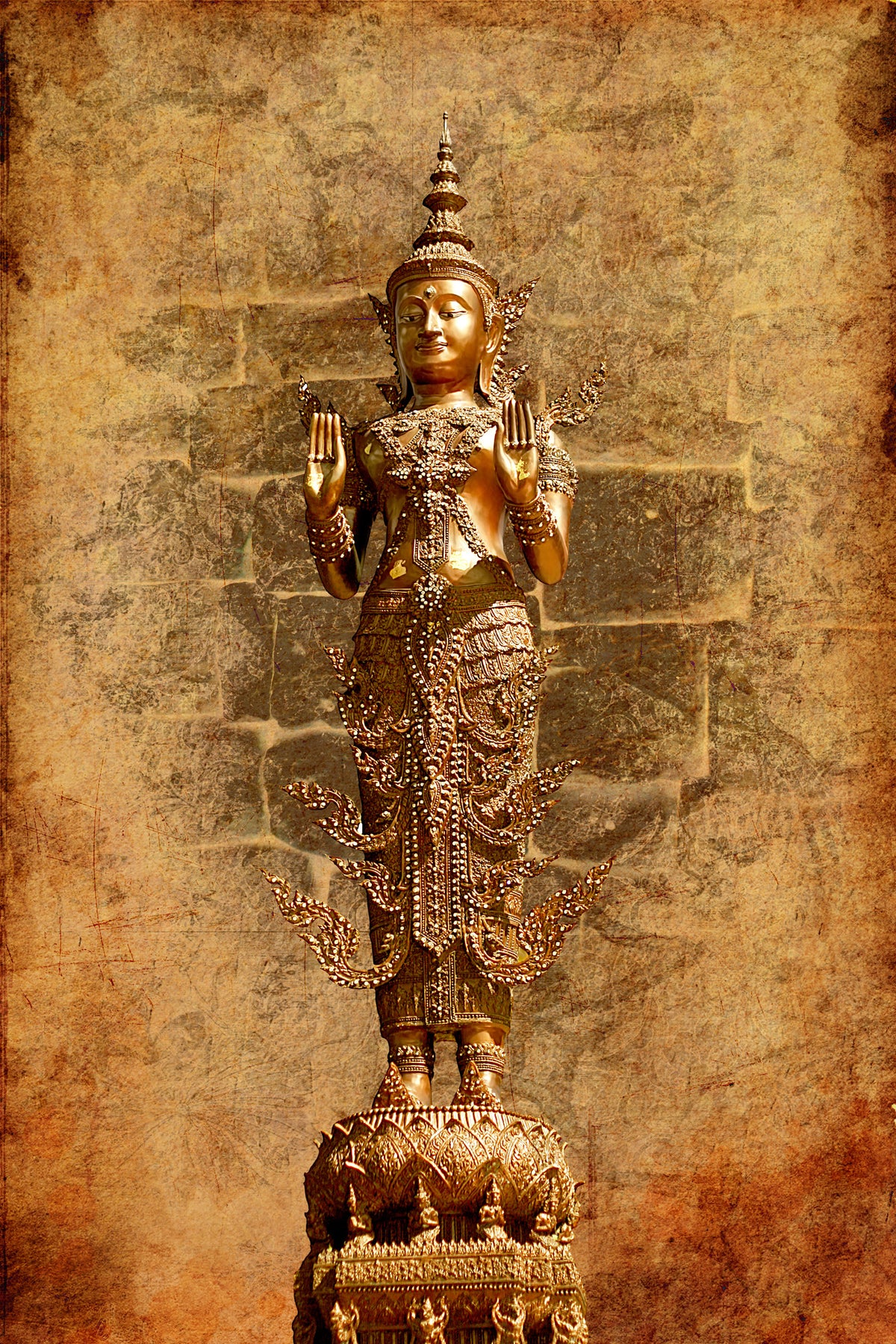 framedposter-print-golden-buddha-statue