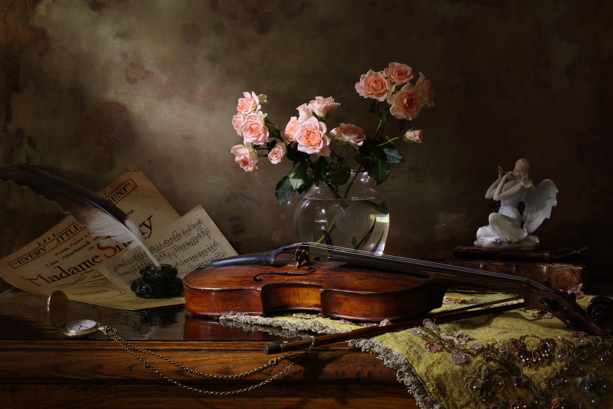 acrylic-print-still-life-with-violin-and-roses