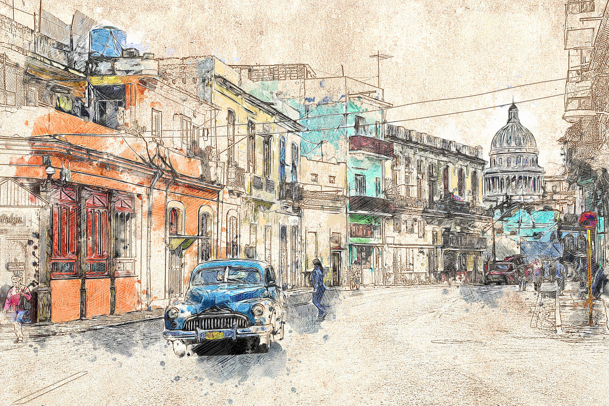 aluminium-print-painting-vintage-cuba