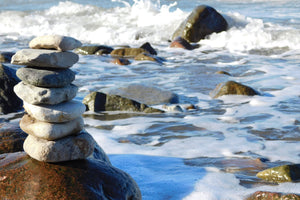 3-piece-acrylic-print-stone-pile-at-the-sea