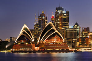 3-piece-aluminium-print-skyline-with-the-boat-in-front-of-sydney