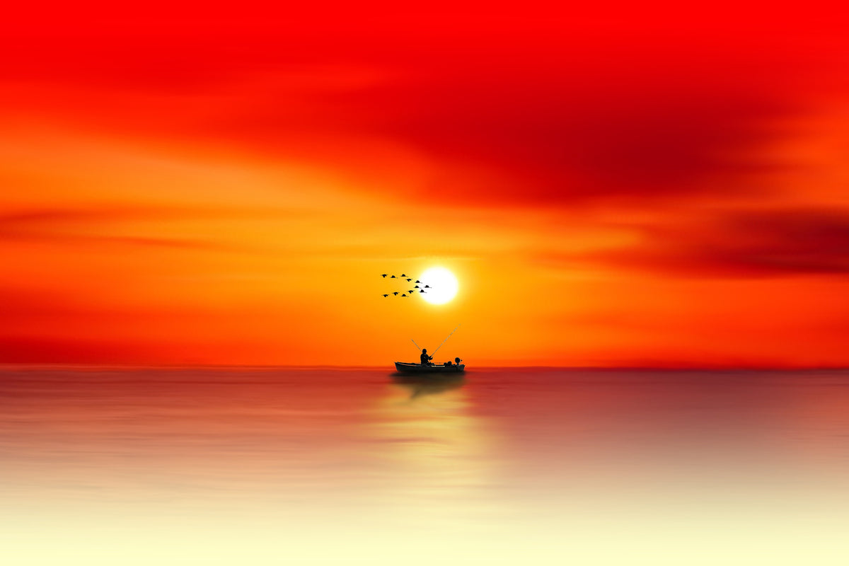 modern-3-piece-canvas-print-a-fisherman-in-the-sunset
