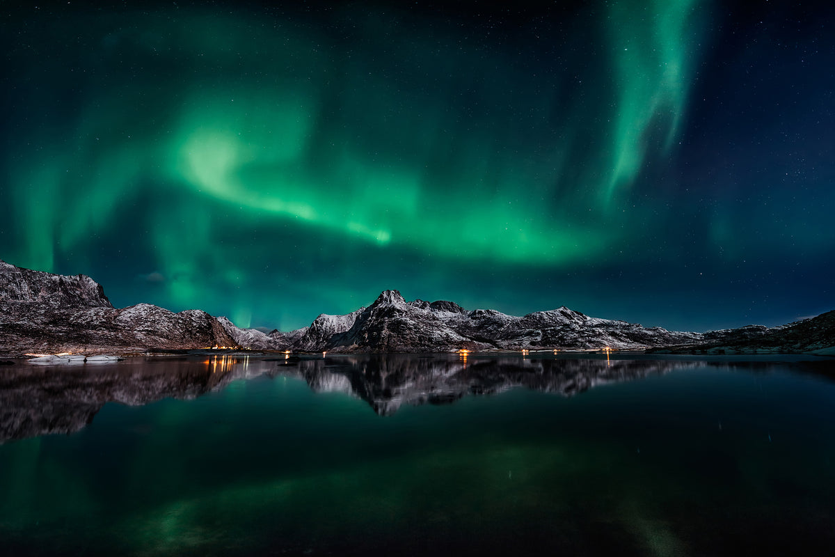 modern-3-piece-aluminium-print-lofoten-aurora-reflection