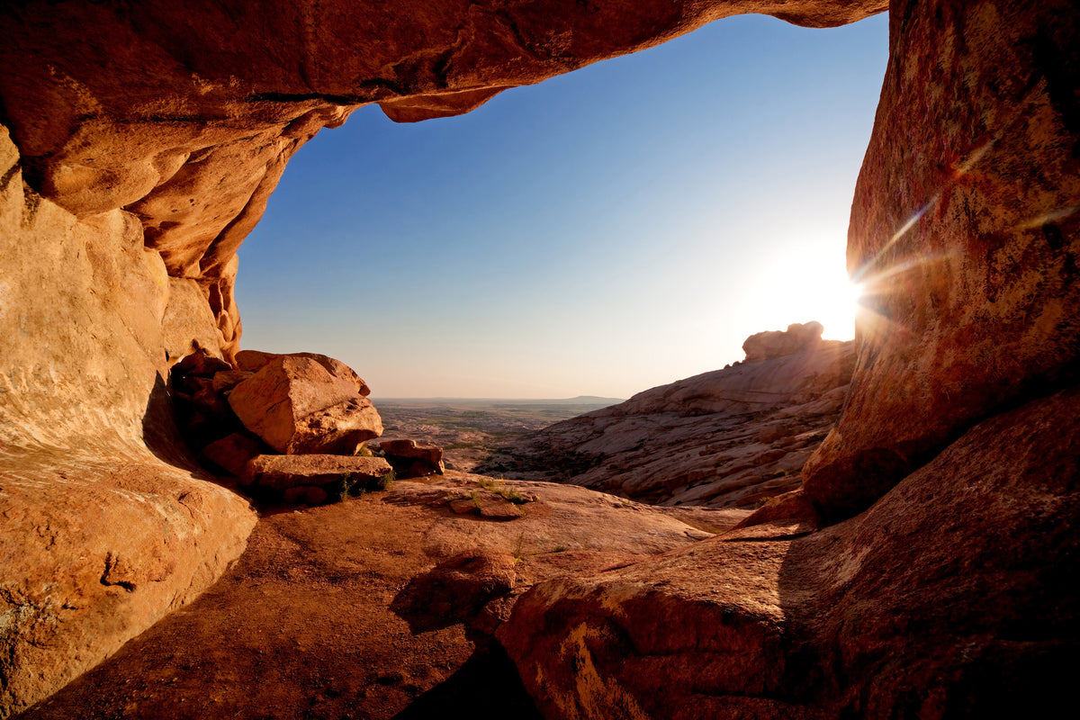 3-piece-acrylic-print-sunset-in-front-of-the-cave