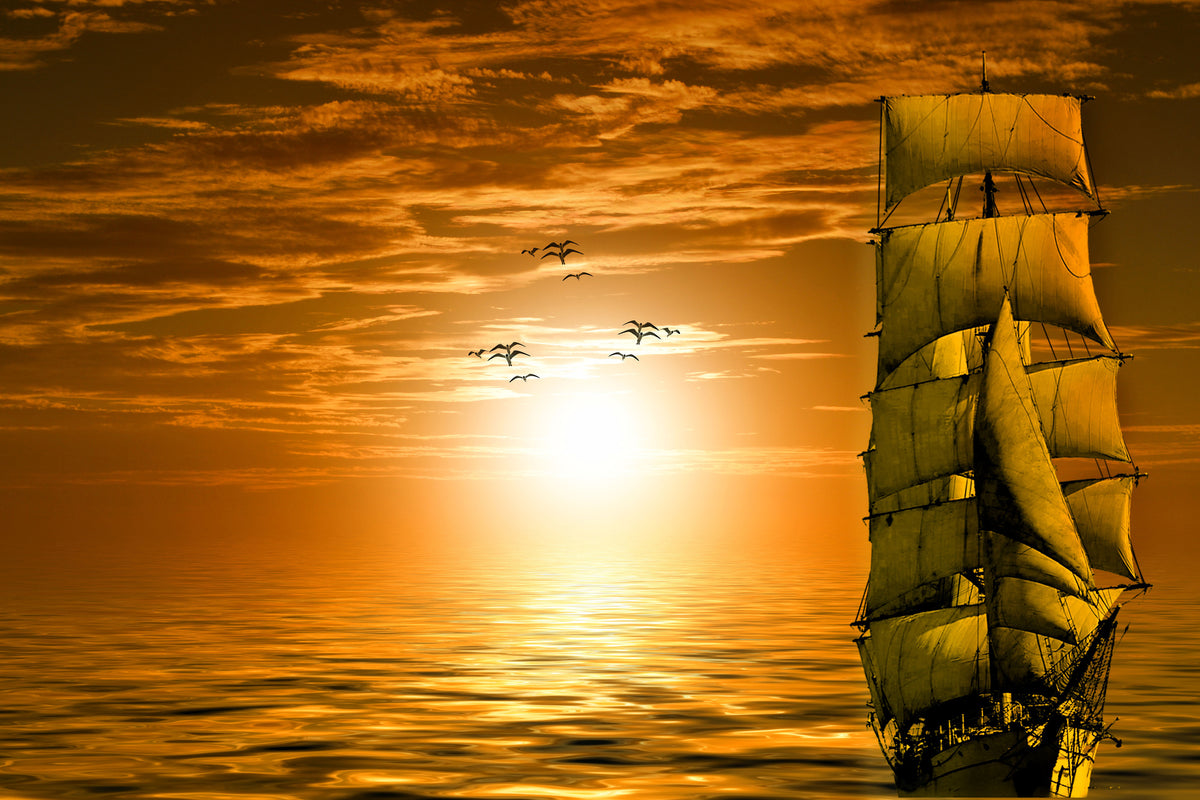 poster-print-sailing-ship-in-the-sunset