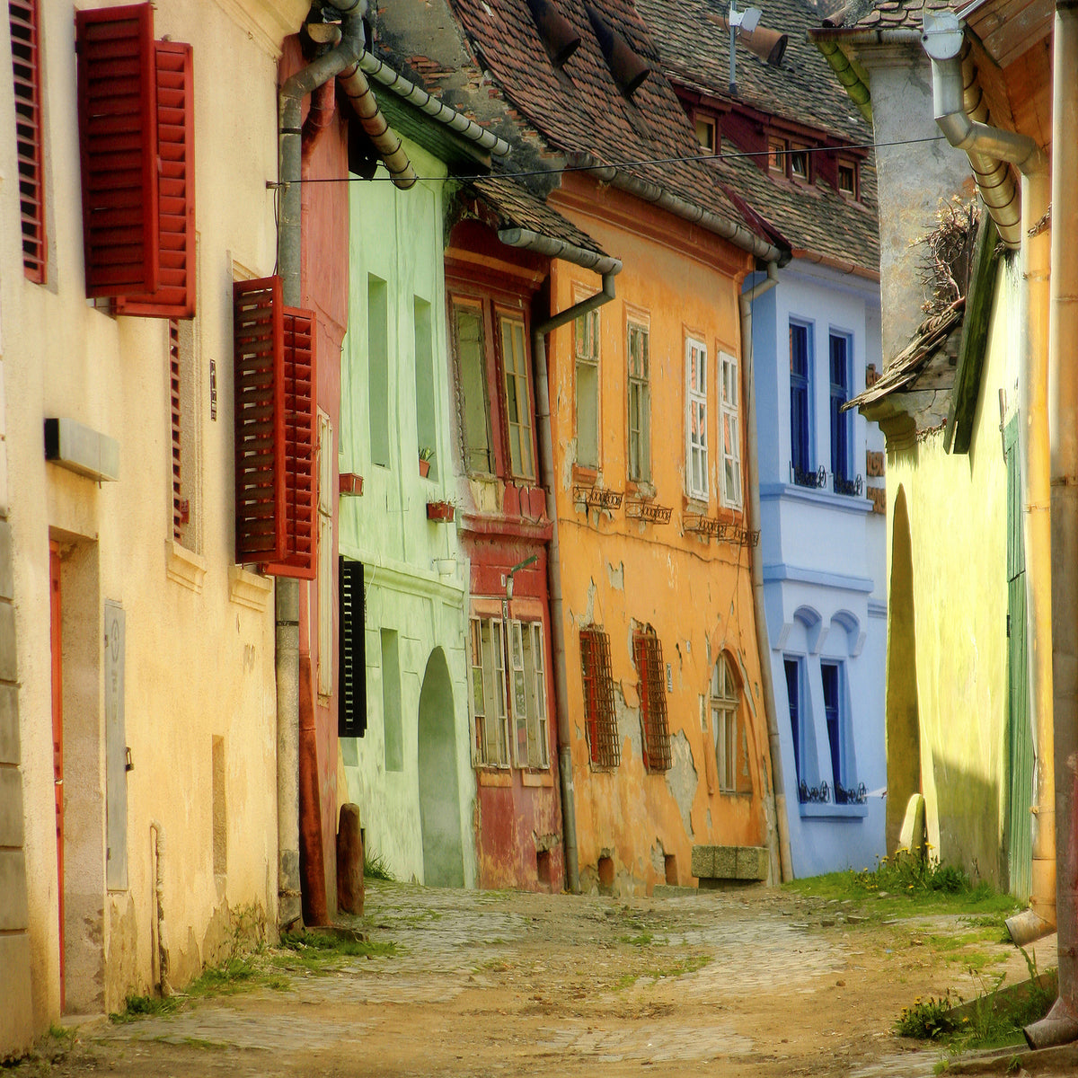 9-piece-aluminium-print-colorful-street