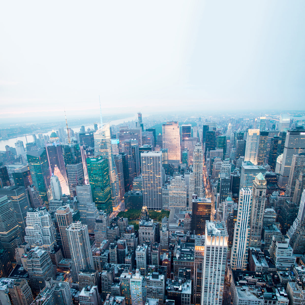 4-piece-aluminium-print-skyline-manhattan-at-dusk