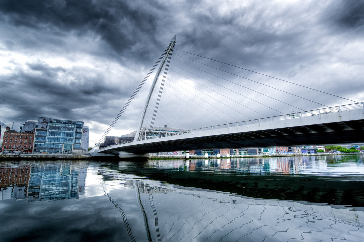 3-piece-aluminium-print-samuel-beckett-bridge-with-clouds