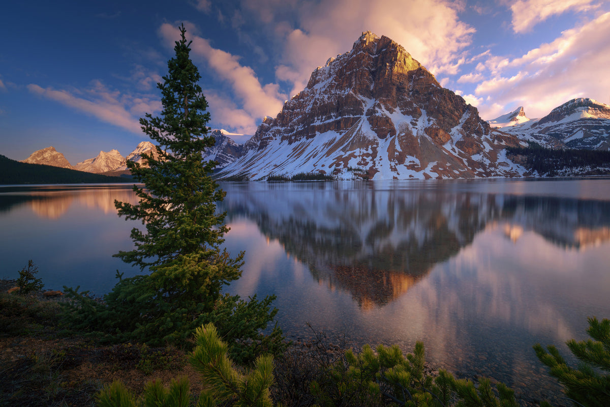 aluminium-print-atardecer-en-bow-lake-x