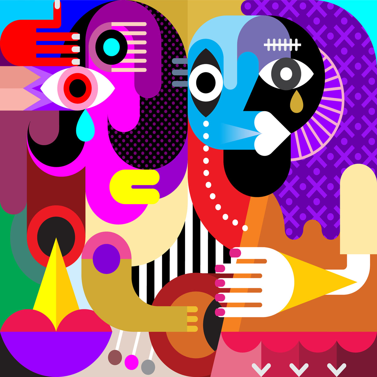 4-piece-acrylic-print-modern-art-people