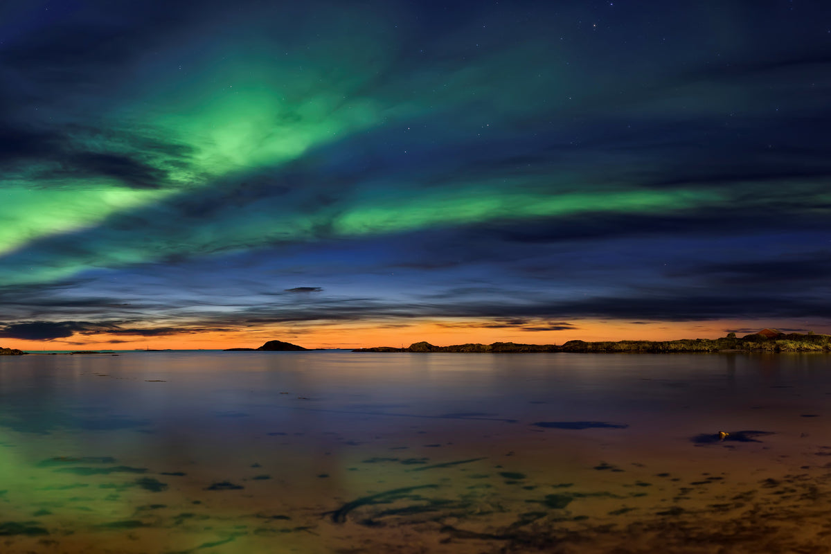 3-piece-aluminium-print-sunset-at-andenes