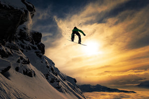 acrylic-print-sunset-snowboarding-x