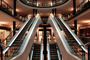 framedcanvas-print-escalator-in-shopping-mall